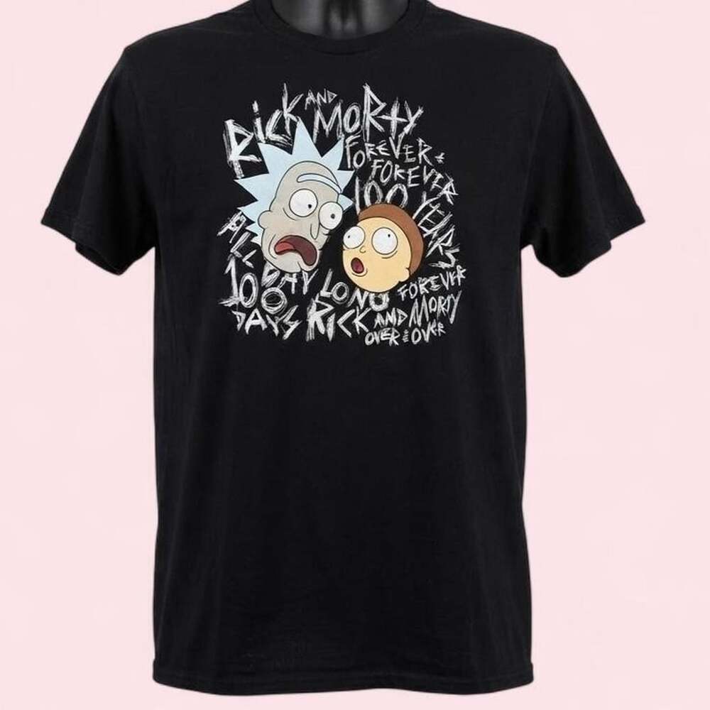 Rick and Morty Forever 100 Years Graphic T-Shirt Black XL